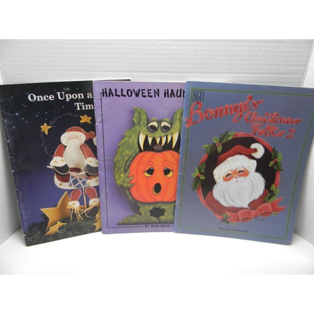 Tole Painting Pattern Instruction Books Christmas Halloween Lot of 3